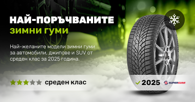 Среден клас зимни гуми - какви са предпочитанията на Българските шофьори през 2025 г.
